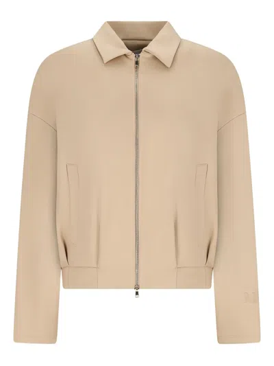 Max Mara Argenta Zip-front Collared Jacket In Neutral