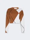 Max Mara Argyle Wool Boxy Sweater In Brown