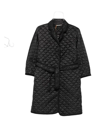 Max Mara Arianna Quilted Coat In Black