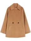 Max Mara Double-breasted Wool Pea Coat In Brown
