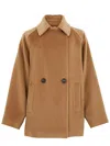 Max Mara Double-breasted Wool Peacoat In Brown