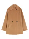 Max Mara Double-breasted Wool Pea Coat In Brown