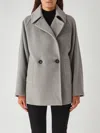 Max Mara Double-breasted Wool Pea Coat Coats Grey In Gray