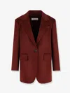Max Mara Single-breasted Blazer Jackets Bordeaux In Red