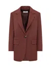 Max Mara Single-breasted Blazer Jackets Bordeaux In Burgundy
