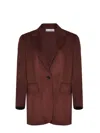 Max Mara Camelwool Single-breasted Jacket In Burgundy