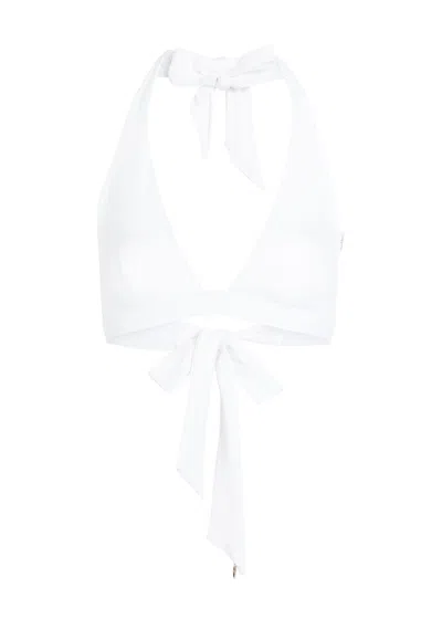 Max Mara Ariella Halterneck Bikini Top In White