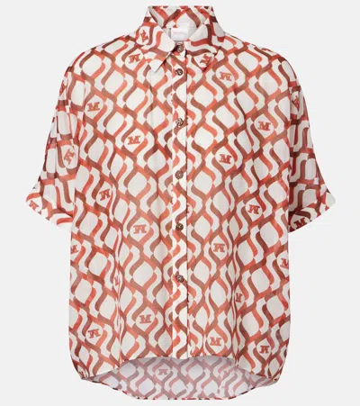 Max Mara Ariete Printed Cotton And Silk Shirt In White