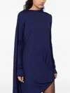 Max Mara Ariete1234 Draped Asymmetrical Dress In Blue