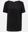 Max Mara Dida Silk Satin Top In Black