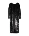 Max Mara Arlem Sequined Embroidered Dress In Black