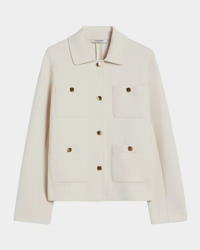 Max Mara Armonioso Scuba Jersey Boxy Jacket In White