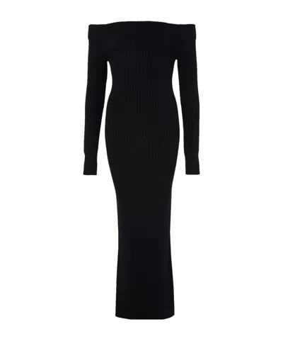 Max Mara Maxmara Arnes1234 Wool And Cashmere Sheath Dress In Black
