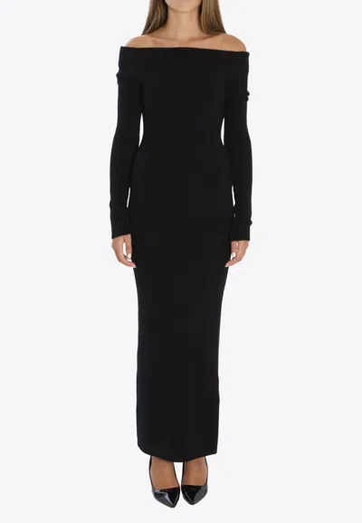 Max Mara Maxmara Arnes1234 Wool And Cashmere Sheath Dress In Black