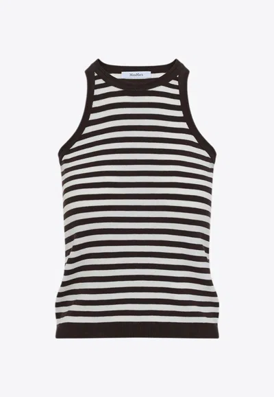 Max Mara Arnes Striped Ribbed Tank Top In Multi