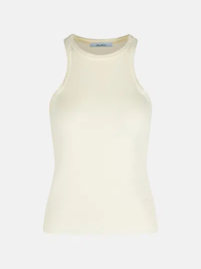 Max Mara 'arnes' White Cotton Tank Top