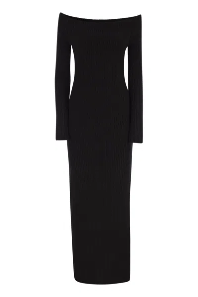 Max Mara Arnes1234 - Wool And Cashmere Sheath Dress In Black