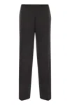 Max Mara Arno Viscose And Wool Trousers In Gray