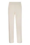 Max Mara Arno Viscose And Wool Trousers In Neutral