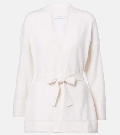 Max Mara Arno Cashmere Cardigan In White