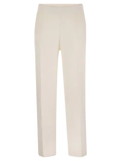Max Mara Arno Viscose And Wool Trousers In Neutral