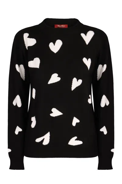 Max Mara Arold Crew-neck Wool Sweater In Black