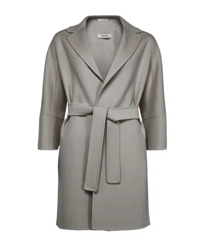 Max Mara Arona Belted Coat In Gray