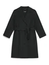Max Mara Black Arona Double-faced Short Wool Coat In Black