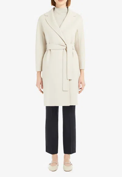 Max Mara Arona Double-faced Wool Coat In Natural