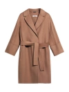 Max Mara Arona Open Coat In Brown