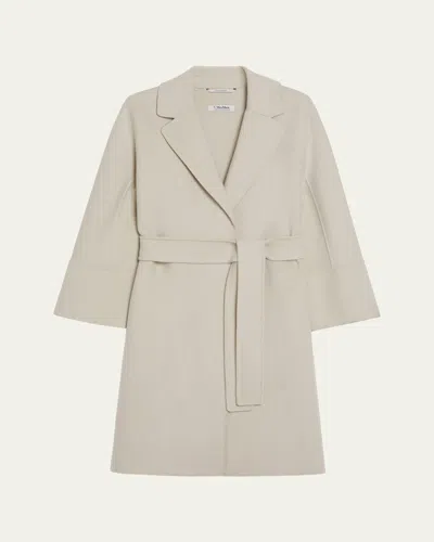 MAX MARA ARONA SELF-TIE WOOL COAT
