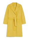 Max Mara Short Wool Coat With Kimono And Raglan Sleeves In Yellow