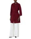 Max Mara Short Double-faced Wool Coat In Burgundy