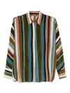 Max Mara Studio Multicolor Striped Silk Shirt In Multi