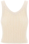 Max Mara Arrigo Knit Cotton-blend Tank Top In Ivory