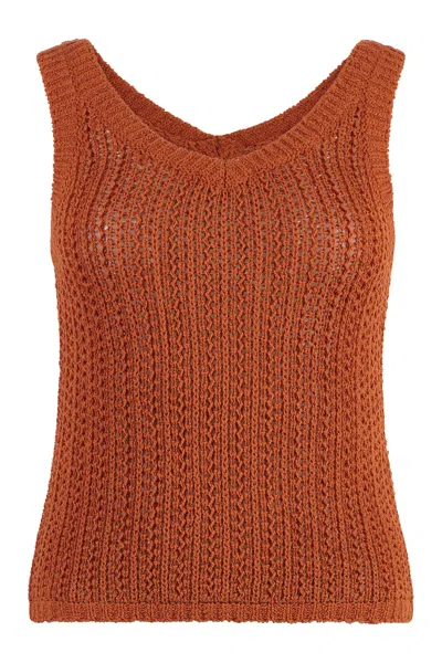 Max Mara Arrigo Knitted Top In Brown