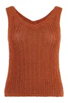 Max Mara Arrigo Knitted Top In Orange