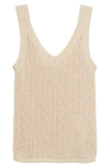 Max Mara Arrigo Openwork V-neck Sweater Tank In Ivory