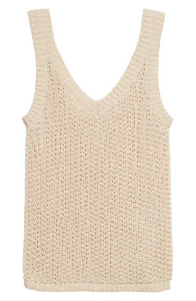 Max Mara Arrigo Openwork V-neck Sweater Tank In Ivory