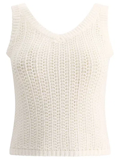 Max Mara Arrigo Crochet Top In White