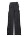 Max Mara Wool Trousers With Bow In Anthracite