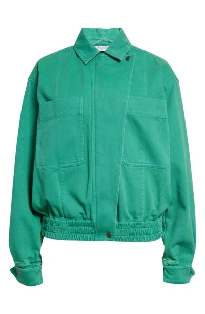 Max Mara Arturo Cotton Drill Jacket In Green