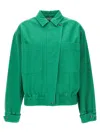 Max Mara 'arturo' Cropped Jacket With Elasticated Hem In Green