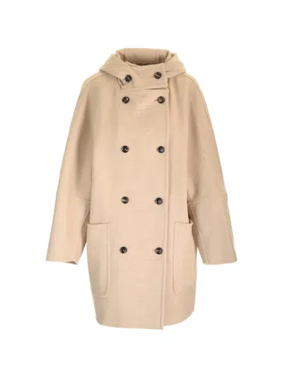 Max Mara Arturo Double-breasted Coat In Brown