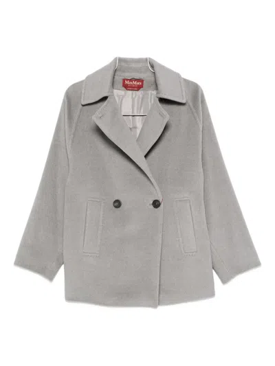 Max Mara Double-breasted Coat Aryan In Gray