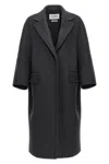 Max Mara Flap-pockets Coat In Gray