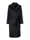 Max Mara Madame Double-breasted Coat In Wool And Cashmere In Black
