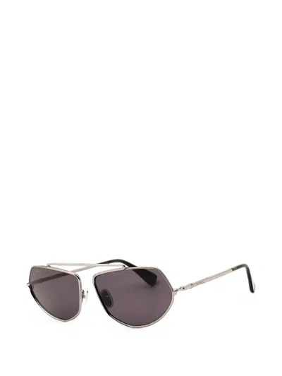 Max Mara Assimetric-frame Sunglasses In White