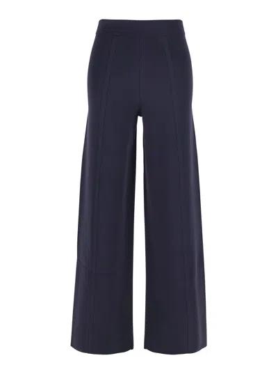 Max Mara 'assiro' Blue Pants With Wide Leg In Viscose Blend Woman