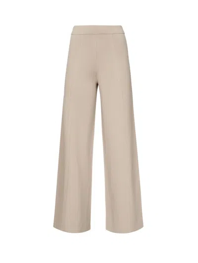 Max Mara Wilma Knitted Wool Wide-leg Pants In Beige